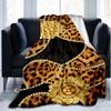 Leopard Glamour Blanket Personalized Name Flannel Blanket Soft Cozy Plush Throw for Sofa Bed Lightweight Home Décor