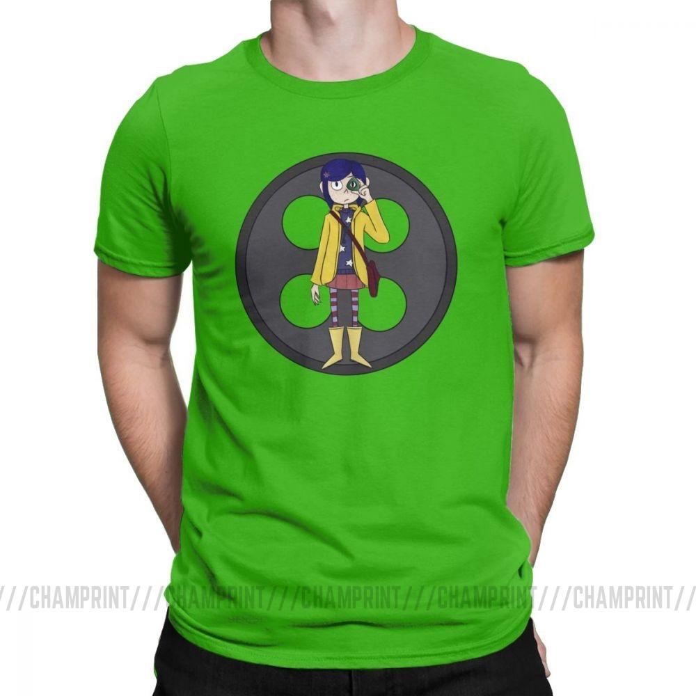 Coraline Men S T Shirts Coraline Button Eyes Leisure Cotton Short Sleeve Tees Crew Neck T