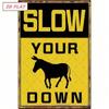 Vintage Metal Wall Art Donkey 30x15 cm Flat Wrought Iron Sign Rustic for Garage Bar Cafe