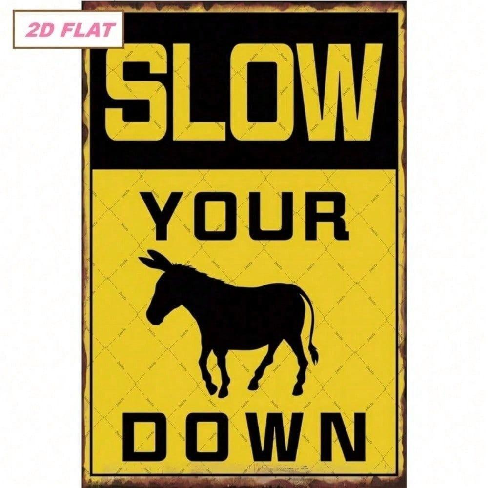 Vintage Metal Wall Art Donkey 30x15 cm Flat Wrought Iron Sign Rustic for Garage Bar Cafe