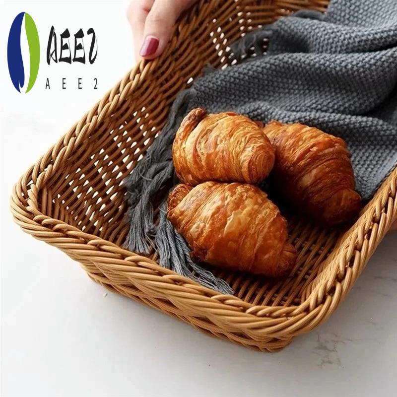 

AEE2-Handmade Rattans Work Storage Trays Fruit Vegetables Bread Baskets Restaurant Serving Tabletop Display Baskets
