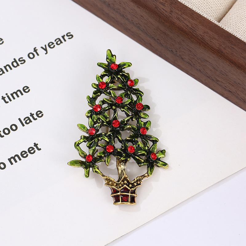 Christmas Tree Brooches For Women Unisex Plant Pins Multi-Color Available Holiday Party Accessories Gifts