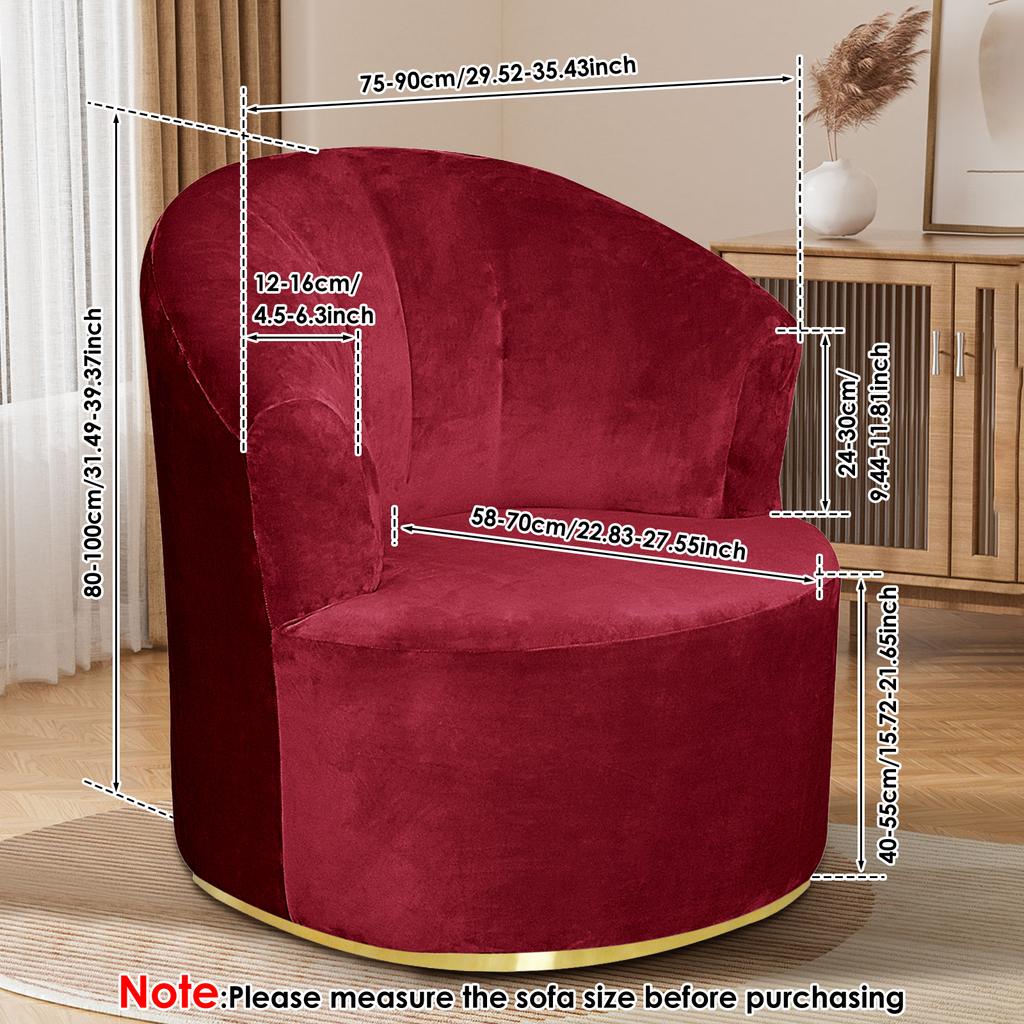 Swivel Barrel Chair Cover Polyester Elasticity Round Club Armchair Slipcover Soft Comfortable Single Seat Cover Furniture Decor