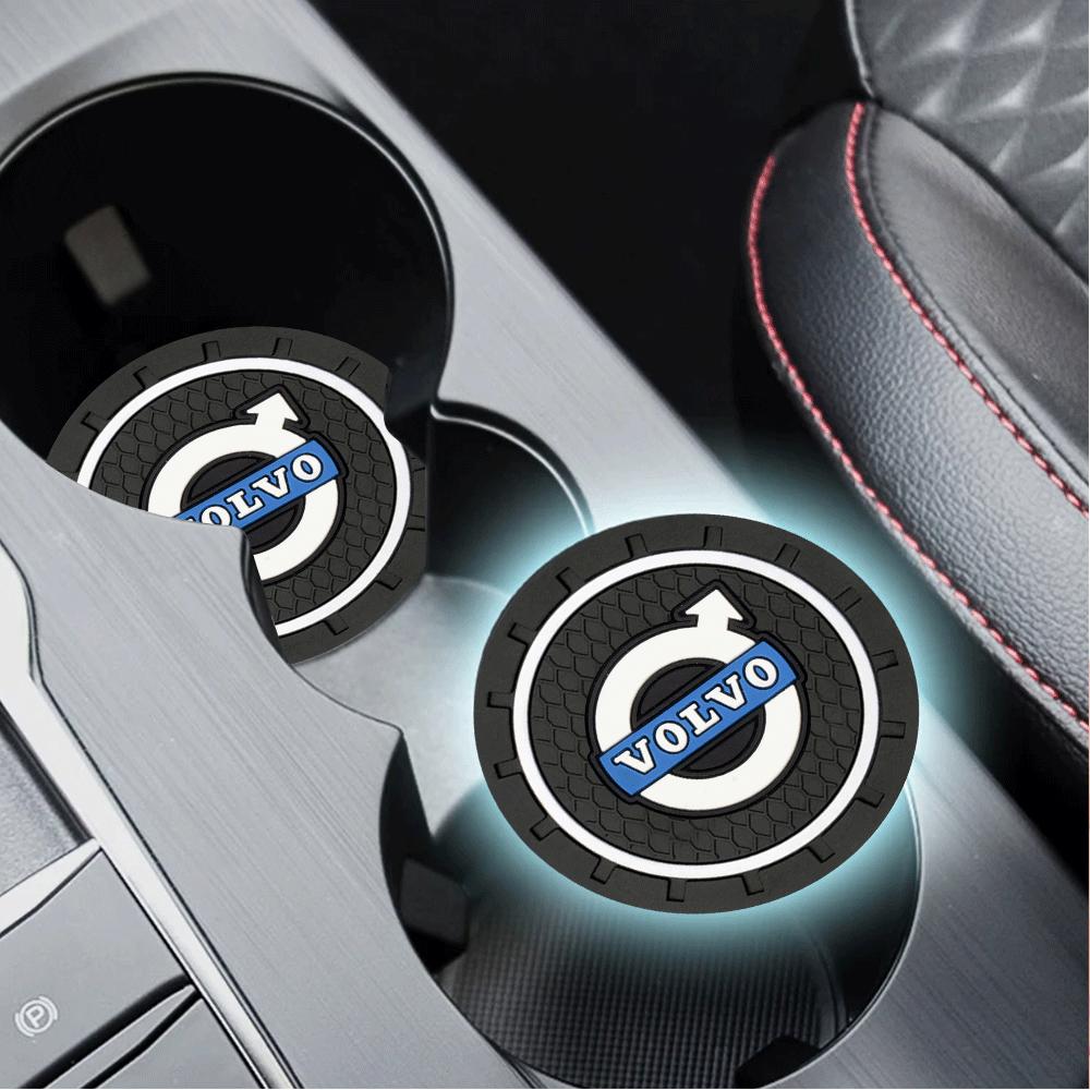 1/2pc for Volvo XC60 V60 S60 V40 V50 S40 S80 C30 XC40 XC70 V90 Car Anti-slip Pad Silicone Coaster Water Cup Holder Anti-slip Mat