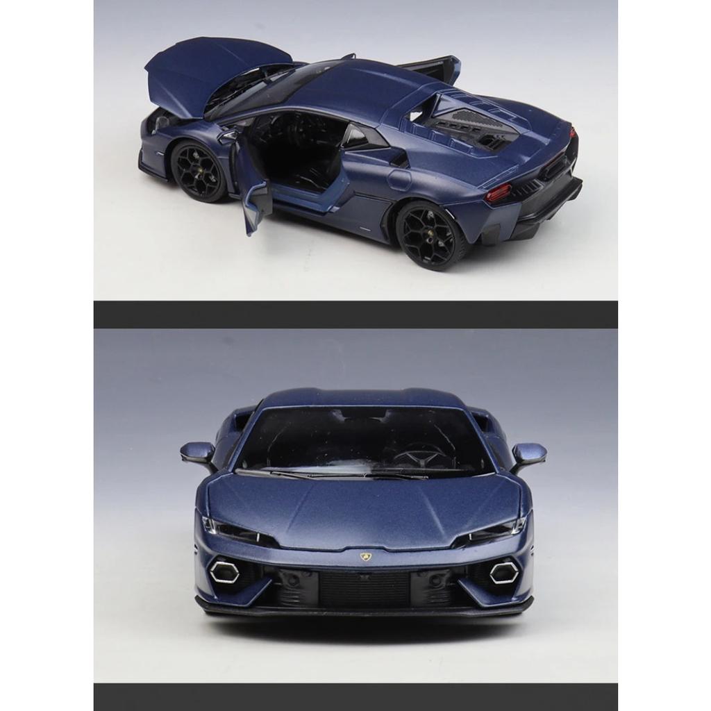 WELLY 1/24 Lamborghini Temerario Alloy Scale Car Model Diecast Metal Static Collection Children Birthday Toy Car Vehicles Gifts