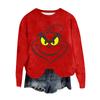 Women's Fashion Round Neck Pullover Top Long Sleeve Tee Christmas Printed Sweatshirt