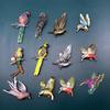 Antique Vintage Palace Style Animal Bird Brooch Multi-color Glaze Cute Birds Brooches Clothes Hats Bags Accessory