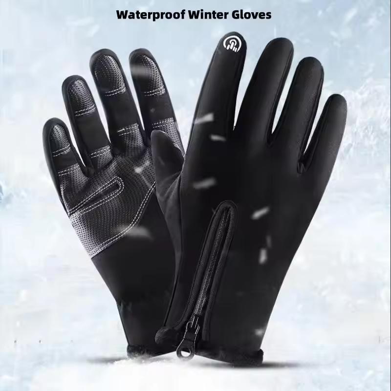 Waterproof Windproof Non-Slip Grips Glove Winter Warm Gloves Men Women Touch Screen for Cycling Driving Running Hiking