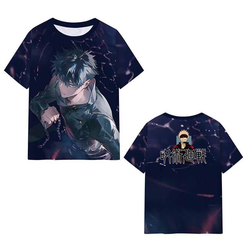 Satoru Gojo Japanese Anime Jujutsu Kaisen T-Shirts 3D Printed Summer Quick Dry Round Neck Short Sleeves for Men Polyester Do Not Fade