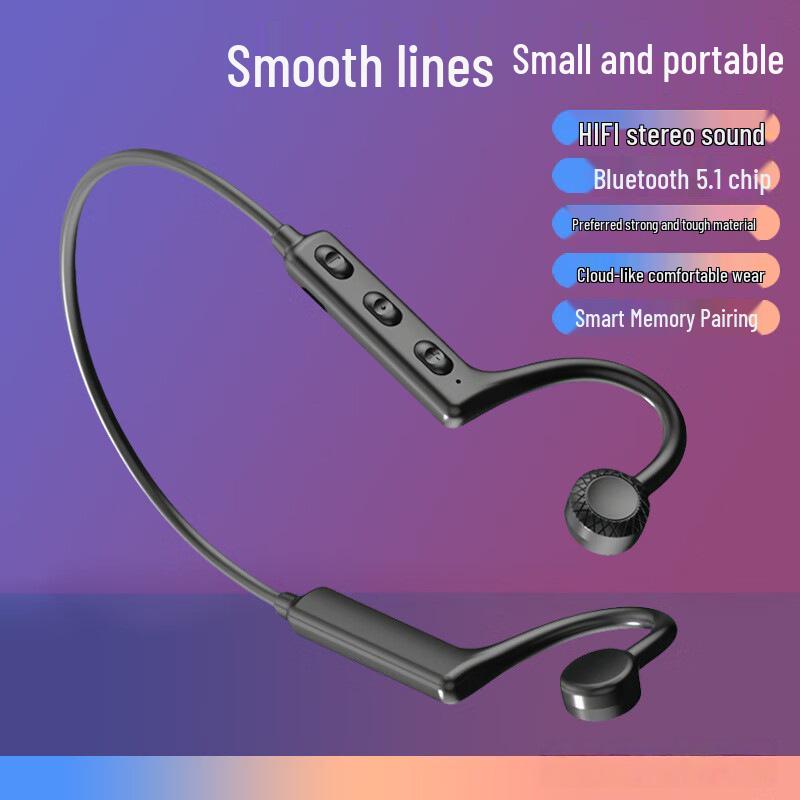KS19 Over-Ear Bone Conduction Bluetooth Earbuds with Long Battery Life for Sports, Running, and Gaming