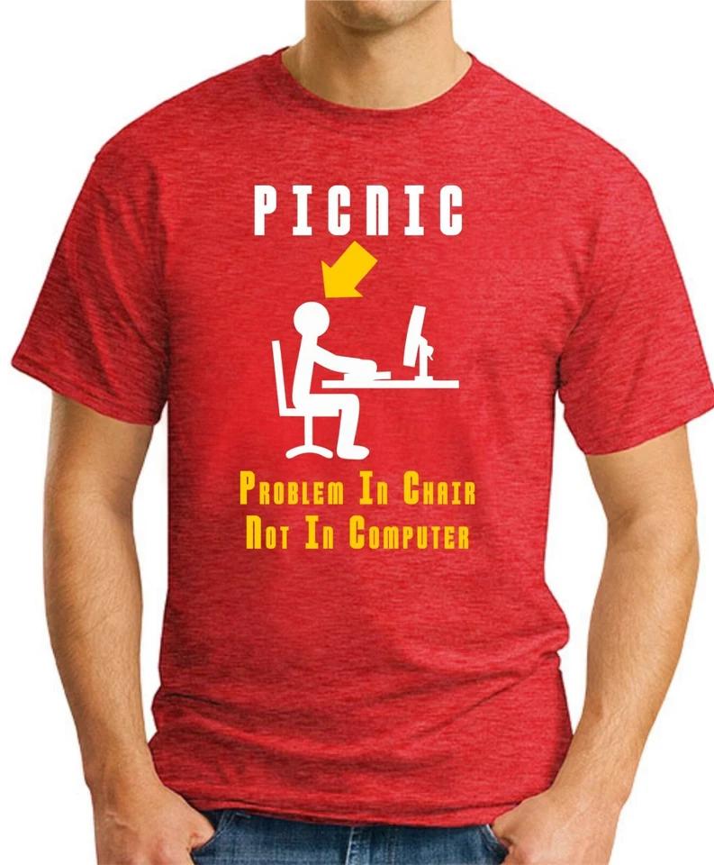 PROBLEM IN CHAIR NOT IN COMPUTER T-SHIRT Funny Slogan Novelty IT HelpDesk Top 3 L