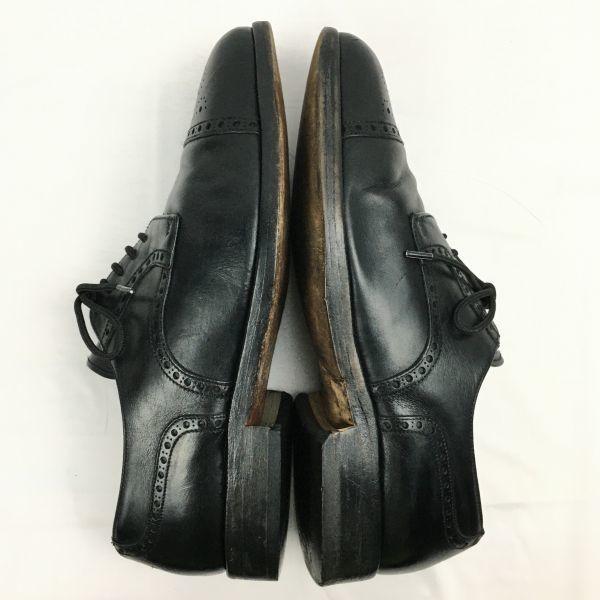 BALLY Made in France Cap Toe Business Shoes Black Size 7E (25.0-25.5) All Leather Men's(USED)