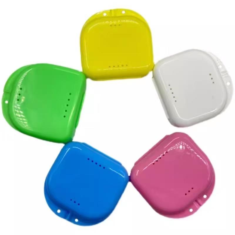 50 Pieces Denture Storage Box Partial Denture Case Orthodontic Prosthesis Teeth Container Boxes Dental Retainer