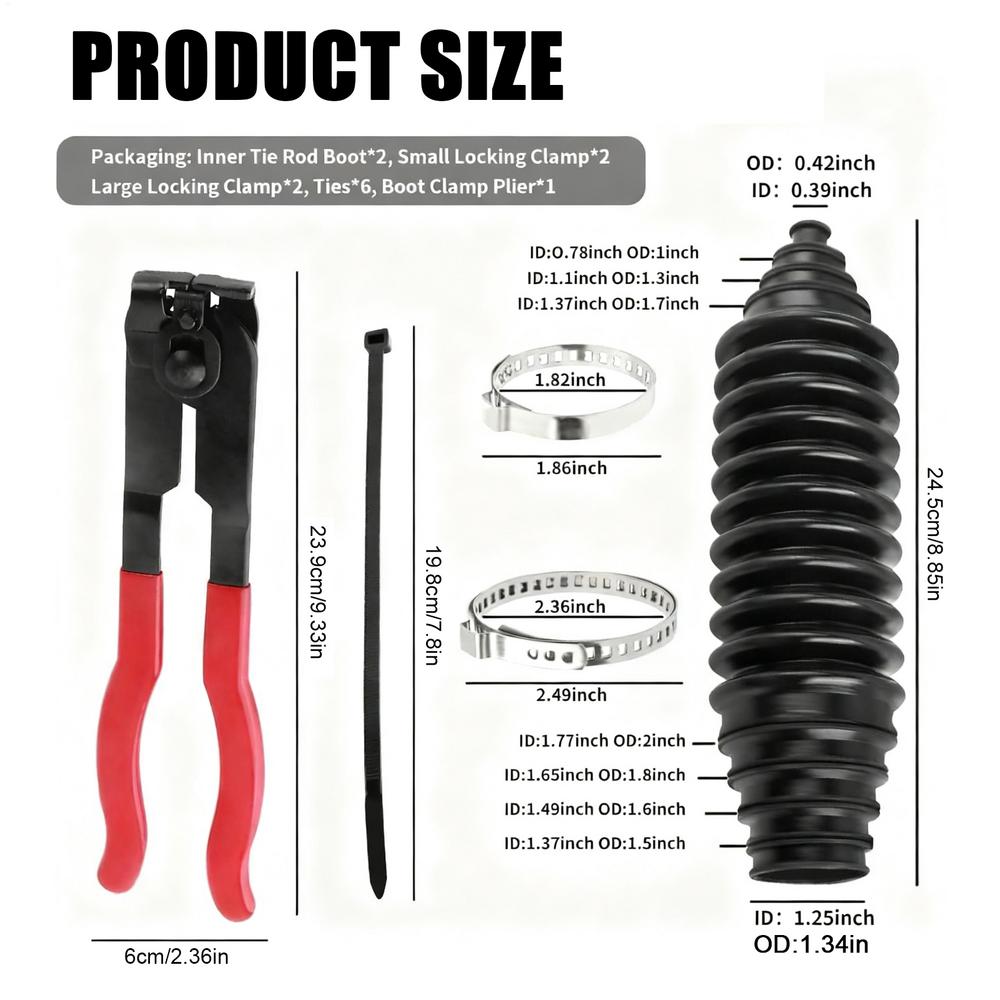 Rack And Tie Rod Boots 2 Pieces Universal Dustproof Auto Accessories Steering Rod Cover For SUV RV Vehicle Winter Cold Weather