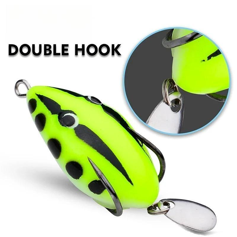 Umpan Katak 4cm/5.6g Soft Frog Fishing Lure Mini Soft Lure Double Hooks Top Water Ray Frog Artificial Bait