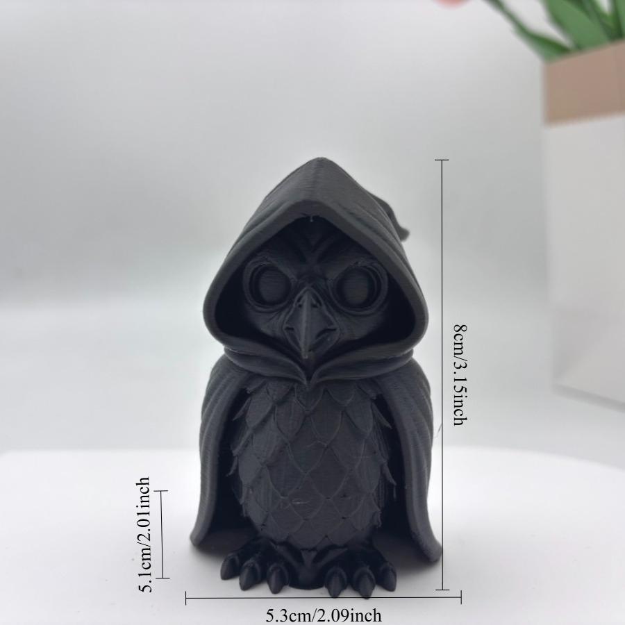 3D Printed Cape Owl Statue, Halloween Owl Prank, Ghost Owl, Perfect Home Decoration for Christmas, Indoor/outdoor Display