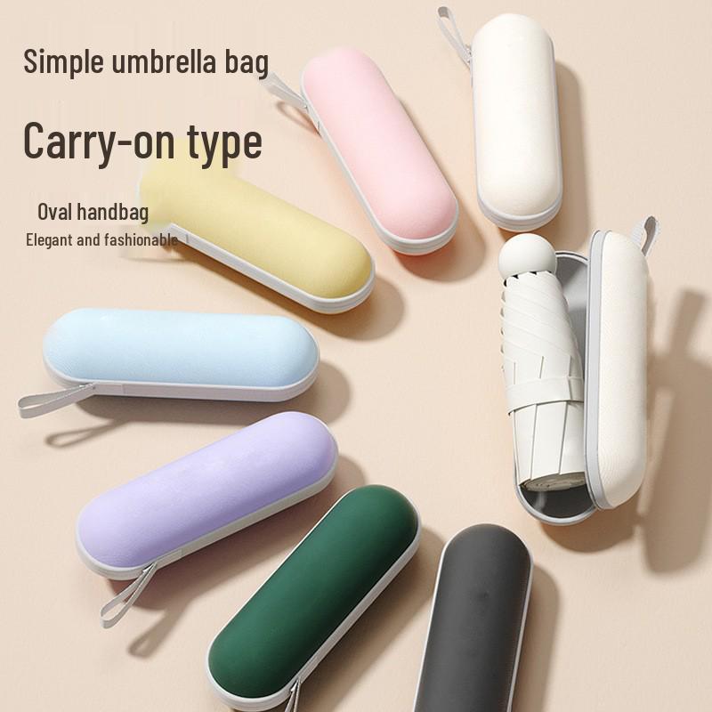 Compact Folding Umbrella - Sun & Rain Protection, Capsule Design, High-End Women’s Pocket Accessory.