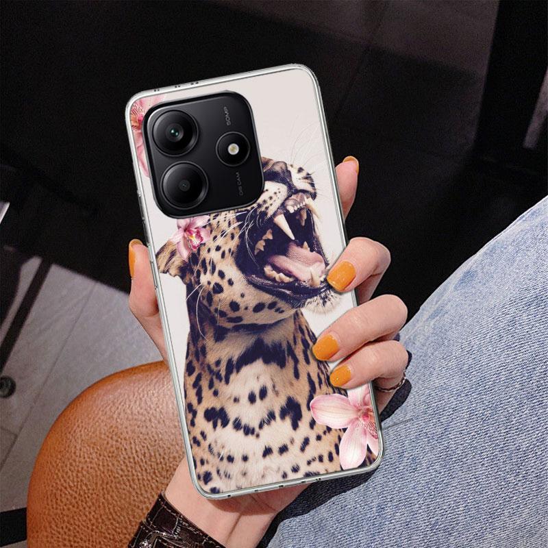 Pink Leopard Print Phone Case For Xiaomi Redmi Note 15 14 13 12S 12 11 Pro Plus 14S 11S 11E 10 10S 11T 5G Personalized Cover Red