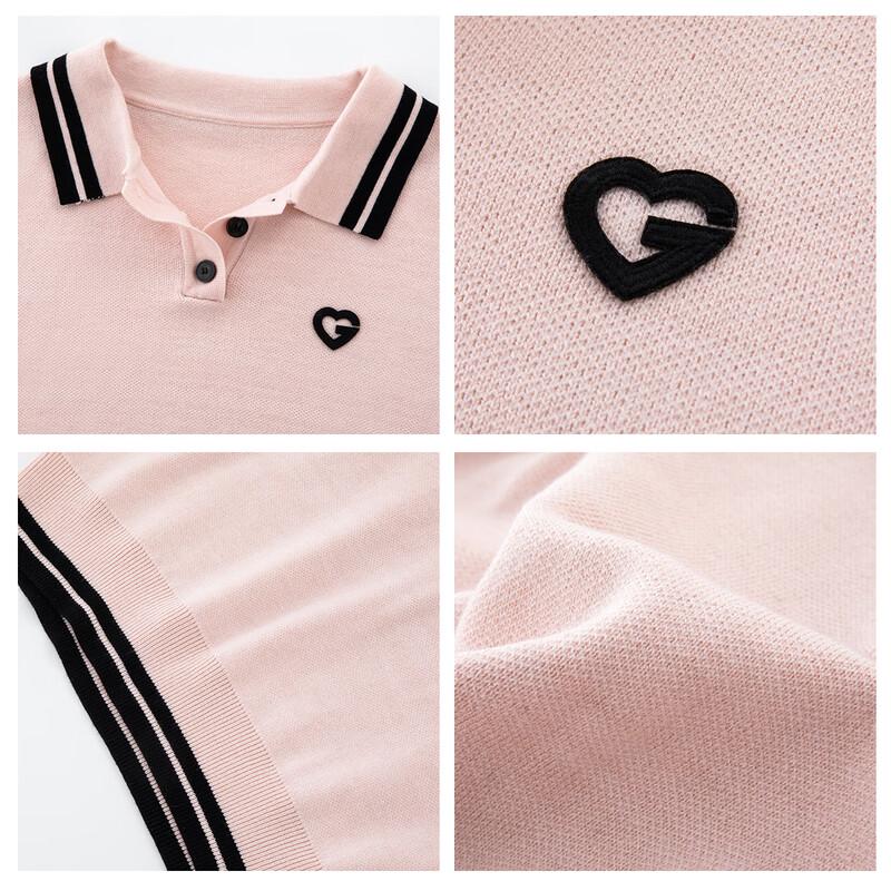 GROUND ZERO Women's College Style Striped Lapel Sweater