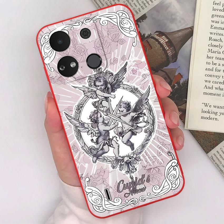 For Itel A04 A05s A16 A18 A23 A25 A26 A17 A33 A56 Phone Case Pretty Bow Pattern Fashion Shell Matte Silicone Anti Drop Protective Covers For Itel Capa