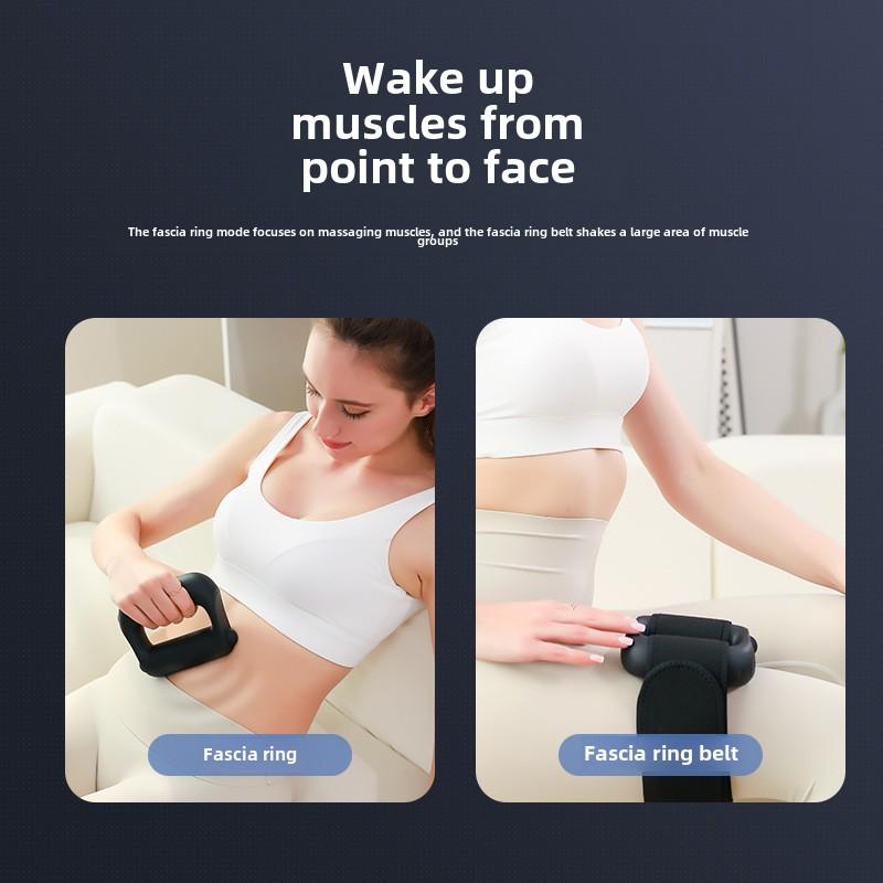 Deep Tissue Body 5 Gears Massage Ring and 6 Gears Fascial Ring 15W Percussion Vibration Fitness Massager Muscle Mini Massager