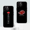 Case for iPhone 15 16 14 Plus XS Max 13 12 11 17 Pro Max 7 8 17Air XR Black Soft Phone Cover Cartoon Akatsuki Logo