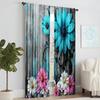 2 pcs   versatile polyester transparent curtains for home decoration Country House Flower for use in bedrooms and living rooms
