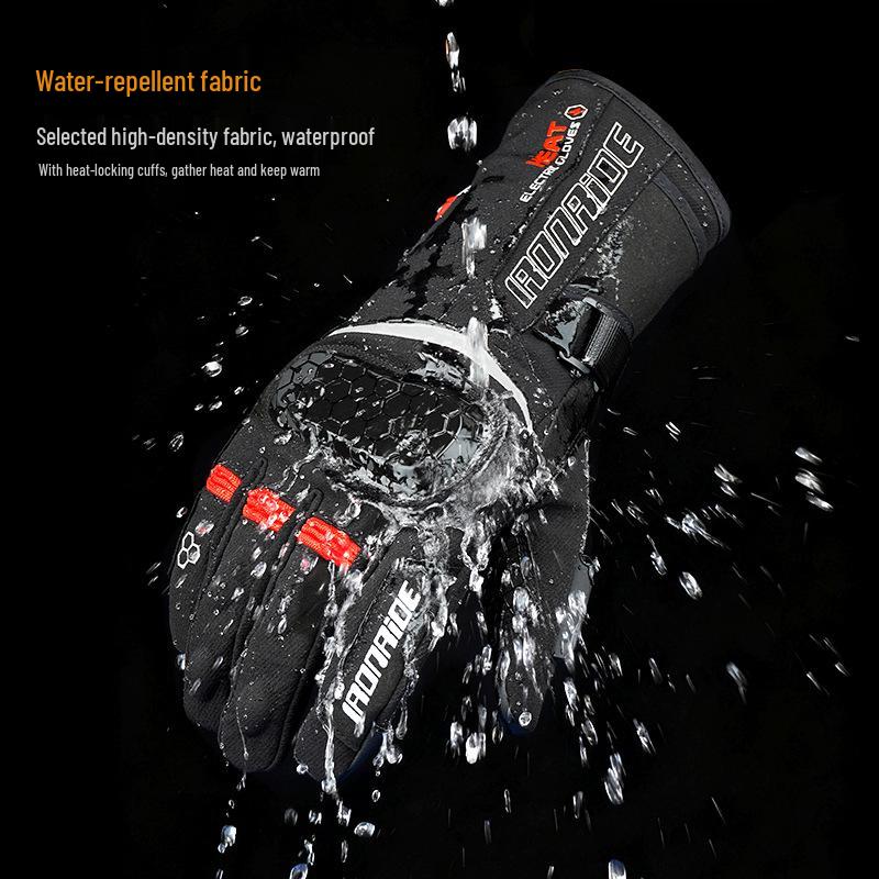 Motorcycle Heated Winter Gloves: Touchscreen, Thinsulate, Velvet-Lined for Skiing and Outdoor Use