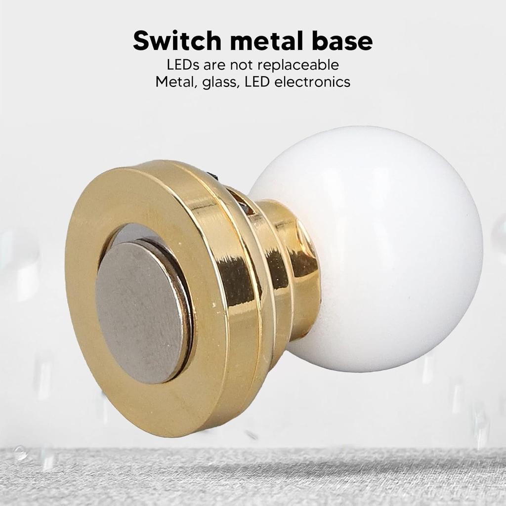 VBESTLIFE Miniature Ceiling Lamp, 1:12 Scale Round Battery Powered Switch Metal Base Luxury Dollhouse Lamp Props, Gold, Classic/Elegant/Luxurious