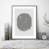 Arte Nordico Impronta Digitale Tela Poster Pittura Minimalista Stampa Astratta Immagine da Parete Nero Grigio Moderno Casa Decorazione Stanza