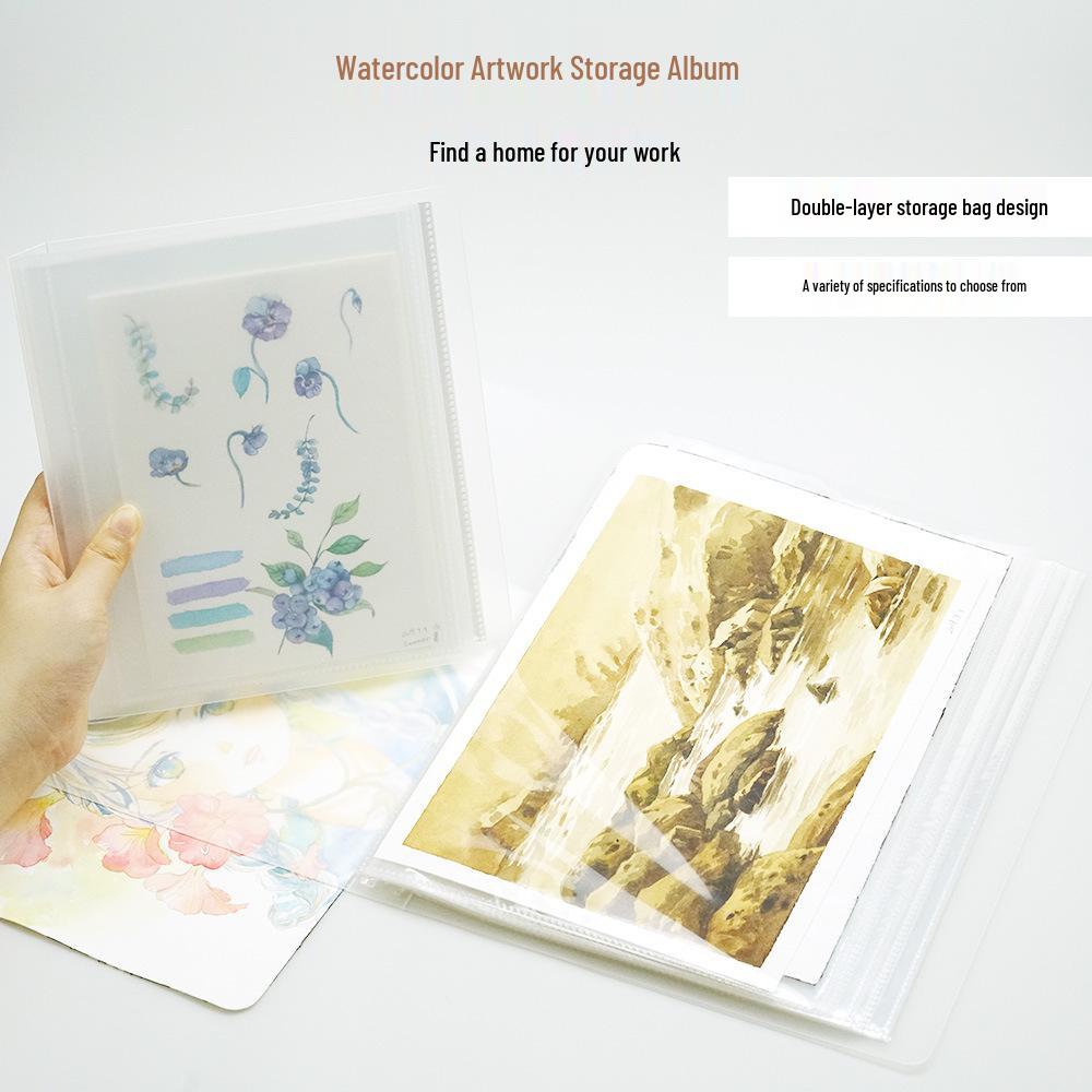 Double-Layer Transparent Artwork Album for Watercolor Illustrations & Photos