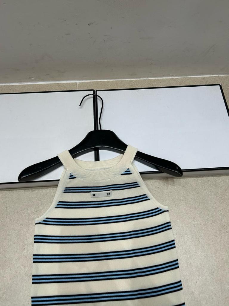 Miu Style Trendy Knit Striped Vest: High-Quality, Slim Fit, Flattering Short Top for Women