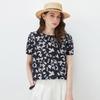 Mulberry Silk Puff Sleeve Printed Blouse