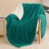 Double-Layer 100% Polyester Eco-Friendly Luxury Lamb Flannel Sherpa Blanket Winter Solid Color Thick Knitted Quilt