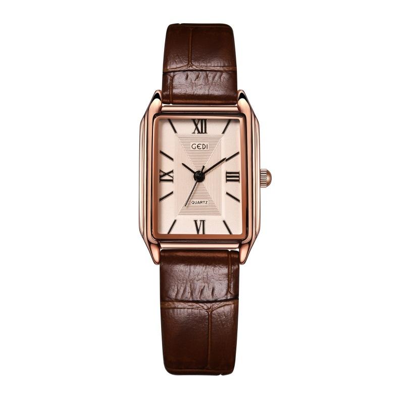 Premium Sense Niche Student Watch Simple Bamboo Belt Retro Watch Quartz Women'S Watch
