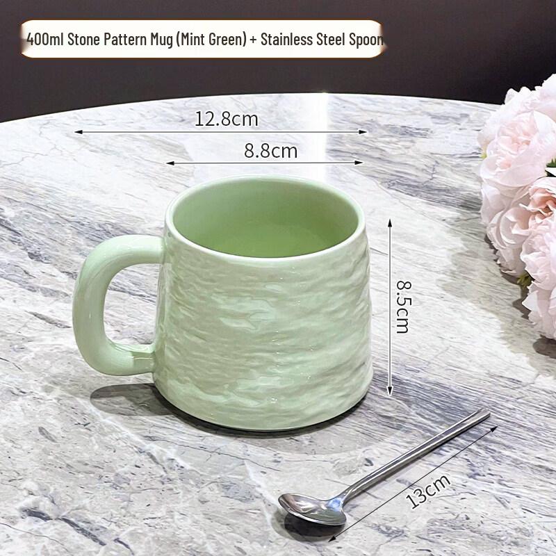 Stylish Ceramic Mug with Spoon