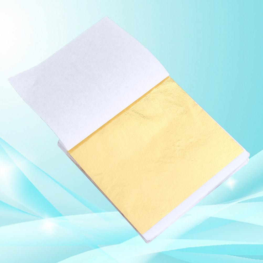 50pcs 8X8.5Cm Gold Foil Decoration Imitation Gold Leaf Shiny Foil Paper Sheet For Art Craft Diy Wood Ceramic Glass Metal Plastic