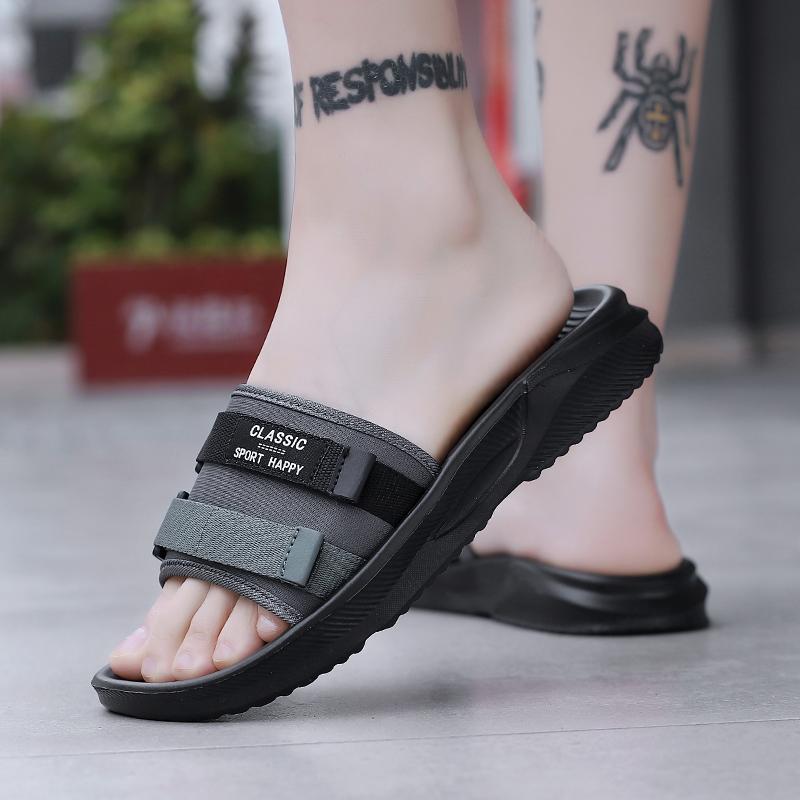 Summertime New Mens Slide Shoes Outside Beach Sandal Shoes Mens Lightweight Slides Men Daily Wear Shoes Flip-Flops Home Slide Shoes Beach Shoes