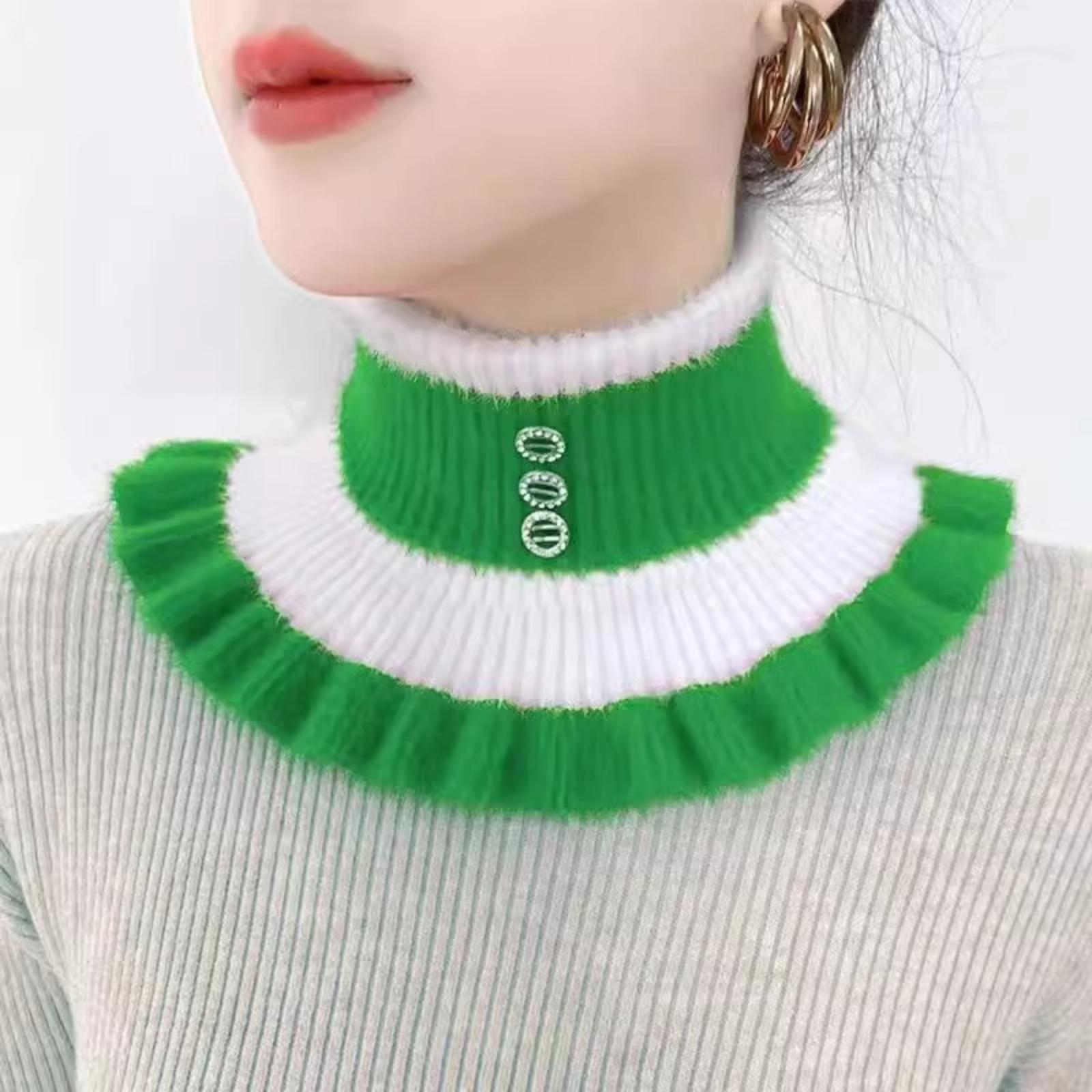 

Поддельный воротник, теплая шарф-манишка, утолщенная вязаная защита для шеи One Size