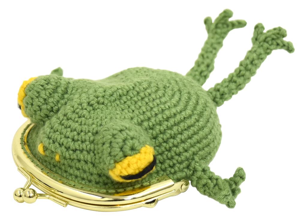 NASKA Kit Frog Purse Green Hand-Knitted HT-15 Col.A