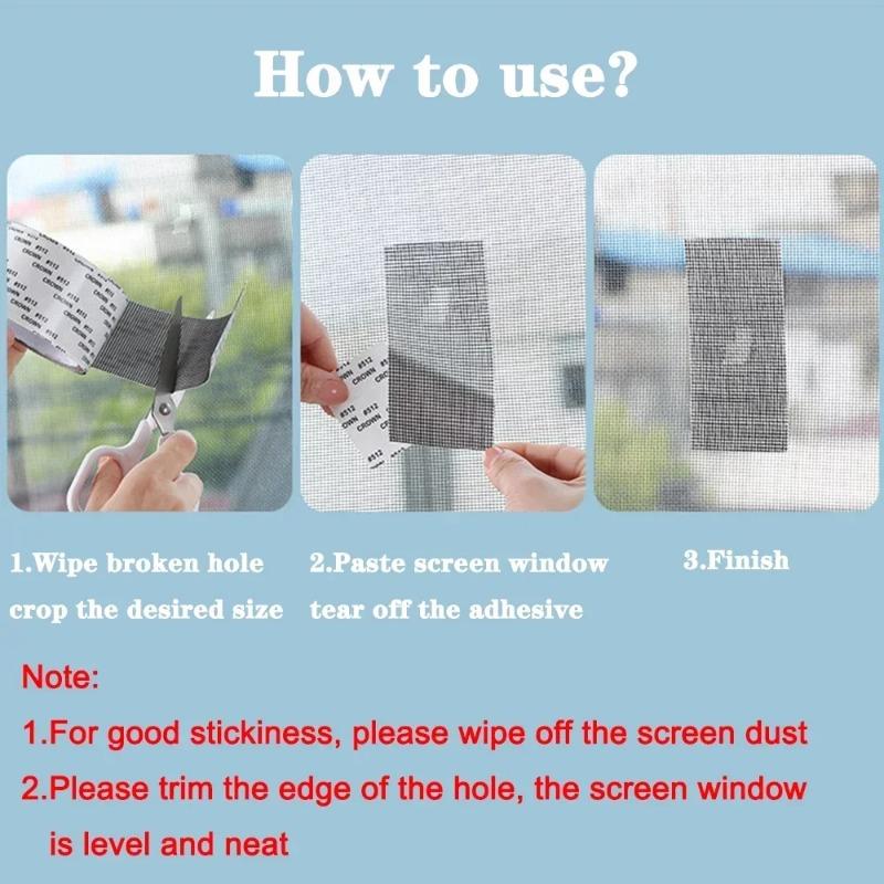 Anti-mosquito Mesh Window Net Screen Repair Tape Repair Broken Hole Window Waterproof Patch Net Self-adhesive Mesh Tape Tool