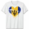 Love Barbados Flag Barbadians Day Football Unisex Cotton Tshirt Bajan Pride Gift