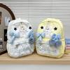 Schoolbag female college style Korean version backpack junior high school cute doll schoolbag outdoor travel backpack schoolbag female junior high 