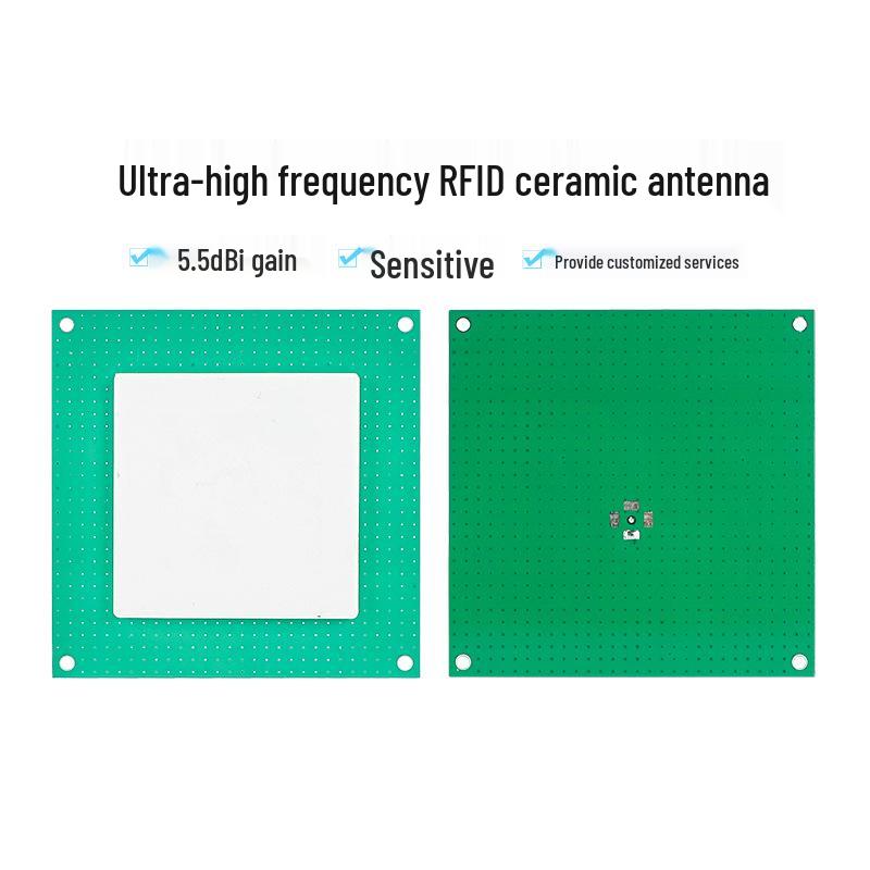 4dBi Dual-Feed Ceramic UHF RFID Antenna for Extended Range, Internal 60cm/External 70cm