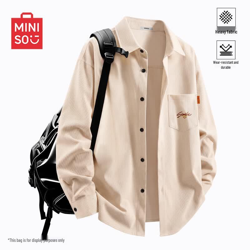 MINISO Men's Heavyweight Corduroy Long Sleeve Shirt