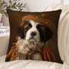 1 Pillowcase, with a Realistic and Adorable St. Bernard Puppy Print, 2D Flat Printing, Single-sided Print, No Pillow Insert, 17.72 X 17.72 Inches (45 