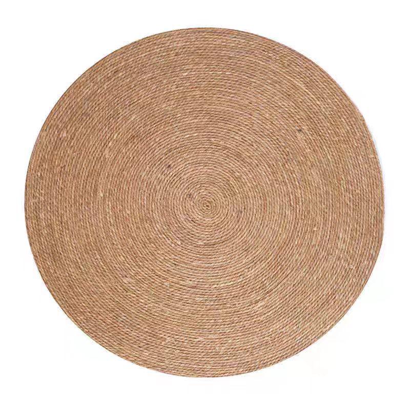 Cattail Straw Braided Round Placemat and Coaster - Heat-Resistant Japanese-Style Table Mat for Home or Restaurant Decor