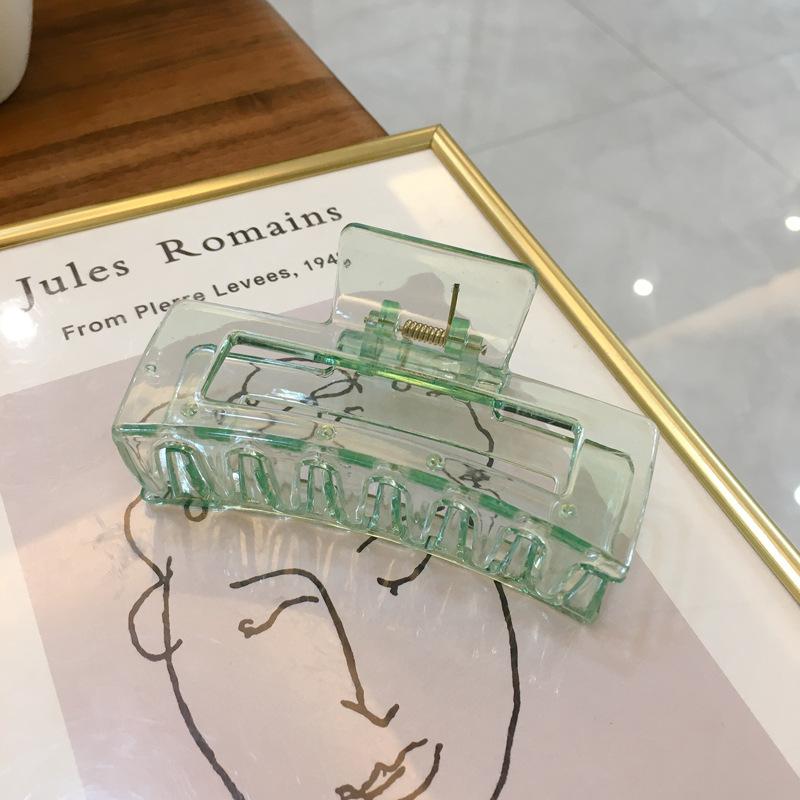 

Трендовая полупрозрачная заколка-краб для волос цвета желе для женщин, предлагающая милый свежий стиль Green8.6cm