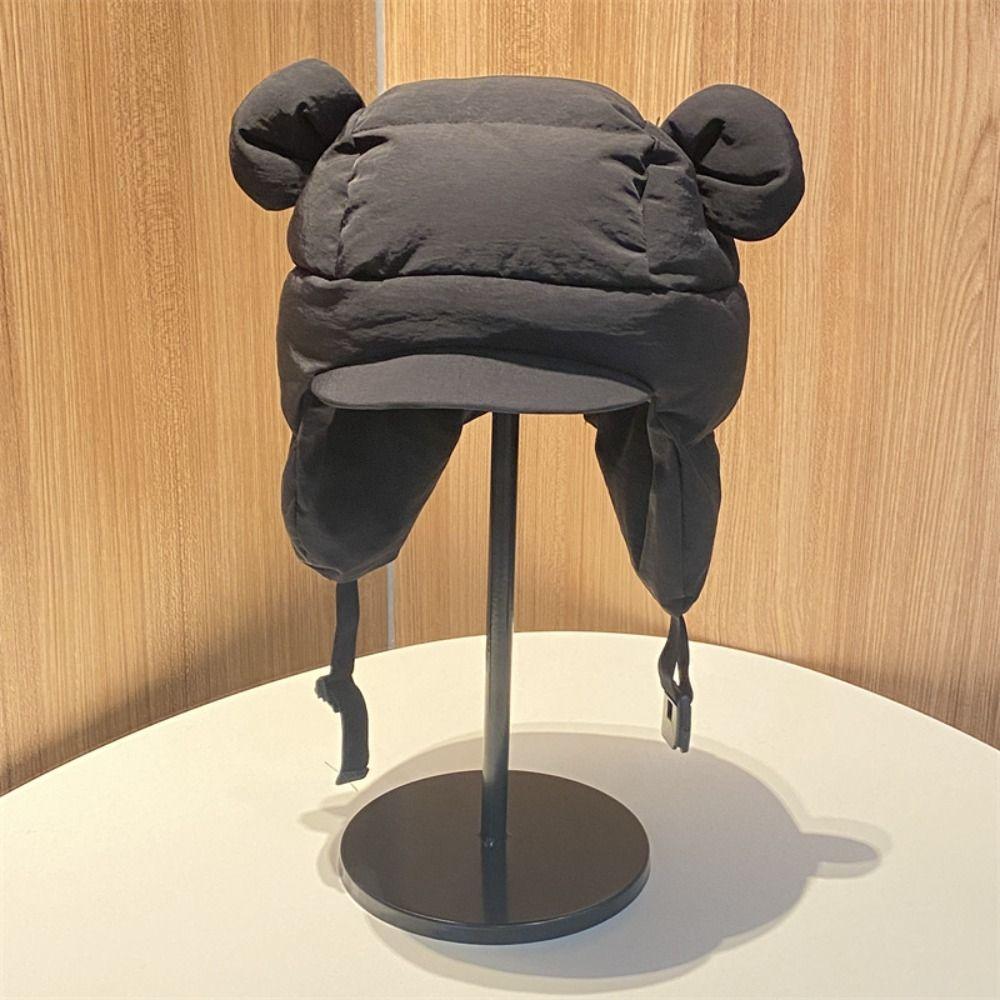 Balaclava Down Cotton Bomber Hat Cold Protection Pullover Cap Outdoor Warm Snowing Beanies  Unisex