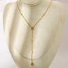 European and American Light Luxury Niche Geometric Zircon Flower Pendant Necklace Plated with 18k Gold Stainless Steel Waterproof Jewelry Collarbone